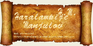 Haralampije Manjulov vizit kartica